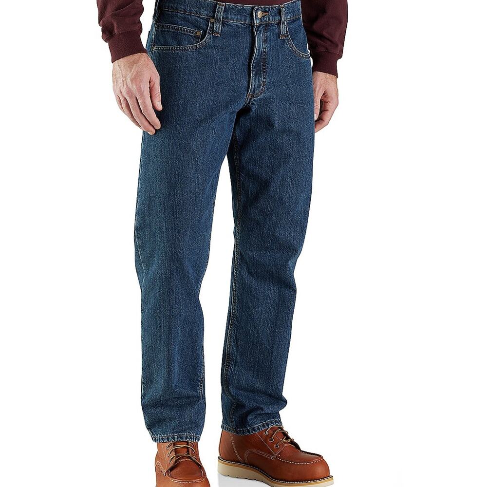 NWT Carhartt Men's Relaxed‎ Fit Flannel-Lined 5-Pocket Jeans Size 50X30